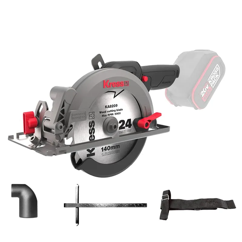 Пила циркулярная KRESS KU519.9 20V 140мм бесщеточная аккумуляторная — детальное фото